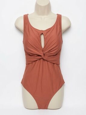 Cupshe Rust Twist Keyhole One Piece  Swimsuit Size XXL NWT Kris Kross Back
